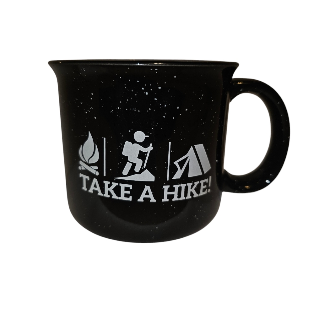 Mug "Take A Hike" Wondertreats Camping Hiking Coffee Tea Black White Ceramic